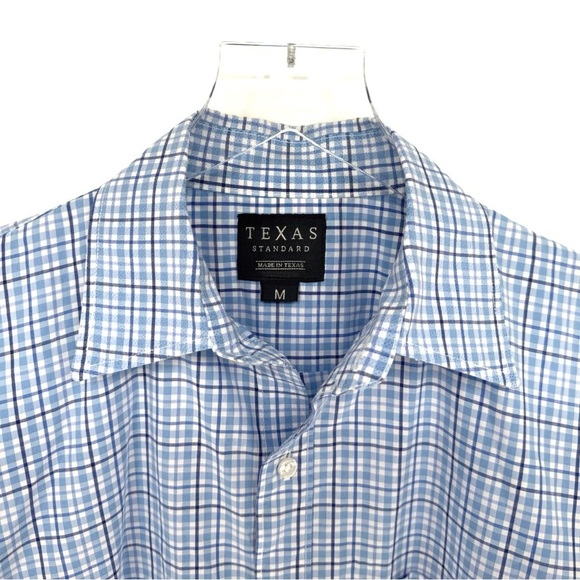 Texas Standard Texas Check Medium Lampasas Blue Plaid Long Sleeve Button Down - Picture 5 of 9